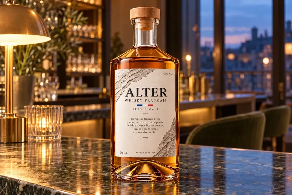 ALTER sur le comptoir d’un bar en soirée
