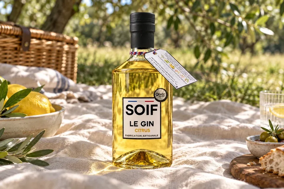SOIF Citrus sur une nappe en plein air