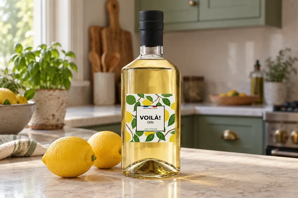 VOILÀ! Les Citrons sur un comptoir avec des citrons