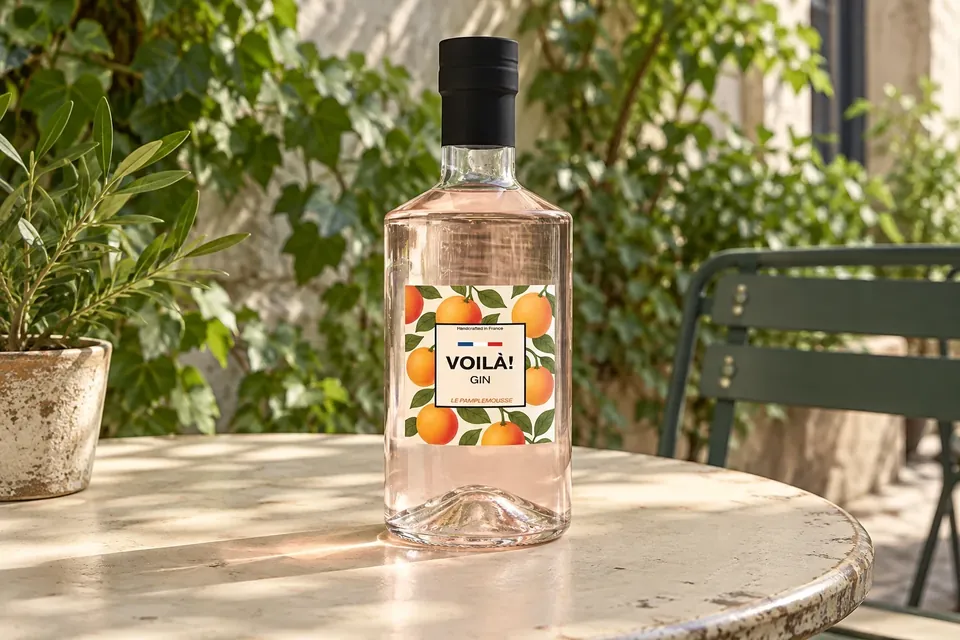 VOILÀ! Le Pamplemousse sur une table en terrasse